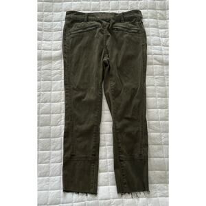 Pilcro Letterpress Pants Womens 27 Olive Green Skinny Cropped Canvas Mid Rise